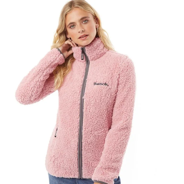 Dame Sherpa Fleece Jakke Pink