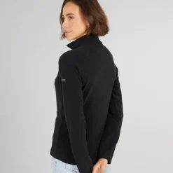 Dame Shiner 1/​2 Lynlås Mikro Fleece Sort