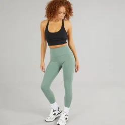 Dame Sleek NBDry Lomme Højtaljede Tætsiddende Leggings Mørk Enebær