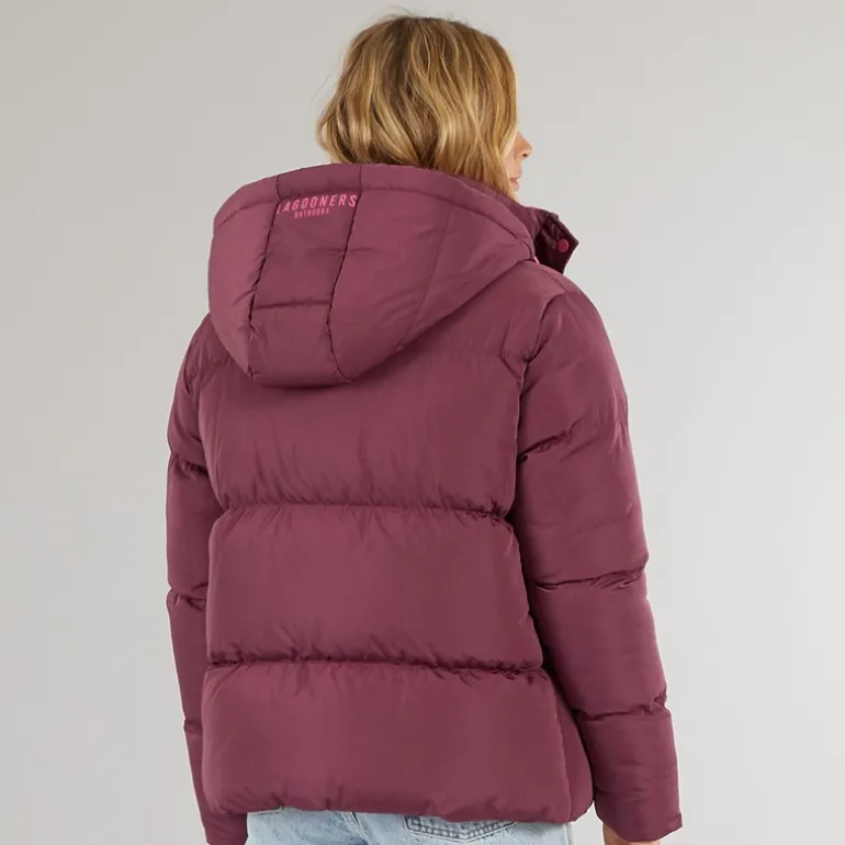 Dame St Austell Kort Dunjakke Burgundy