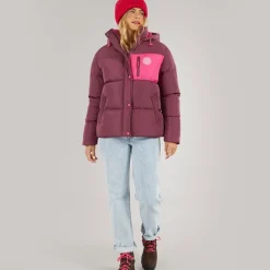 Dame St Austell Kort Dunjakke Burgundy