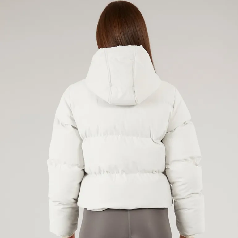 Dame Storm Cuff Kort Puffer Jakke Sten