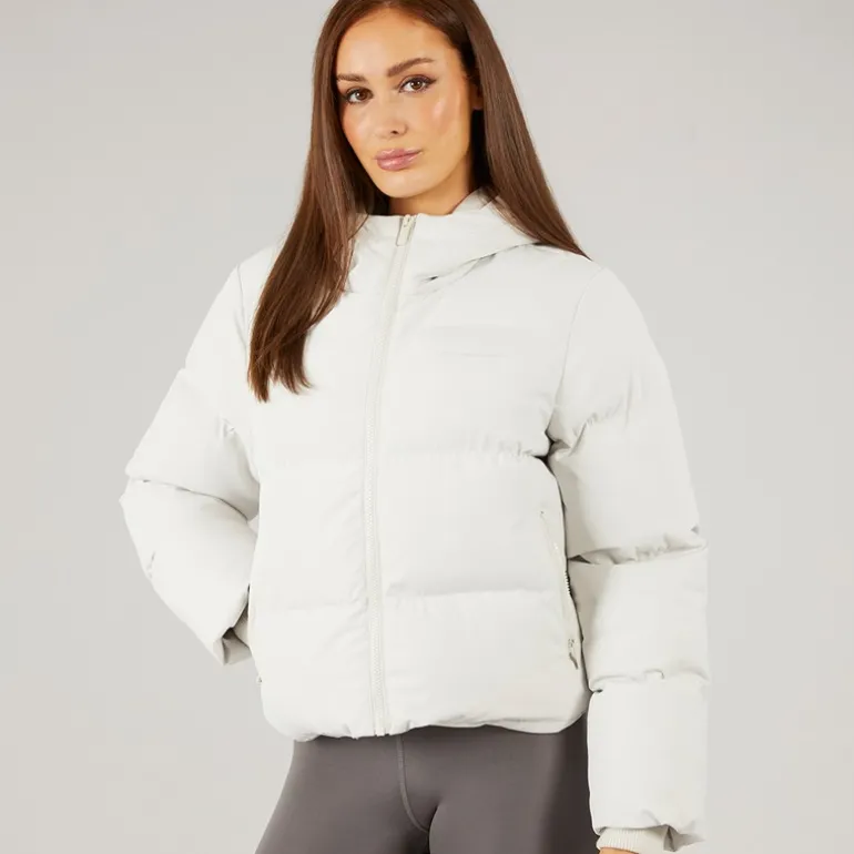 Dame Storm Cuff Kort Puffer Jakke Sten