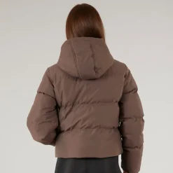 Dame Storm Cuff Kort Puffer Jakke Kaffe