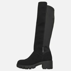 Dame Støvler med Tyk Hæl til Knæet Sorte