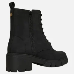 Dame Støvler Med Tykke Snørebånd Sort