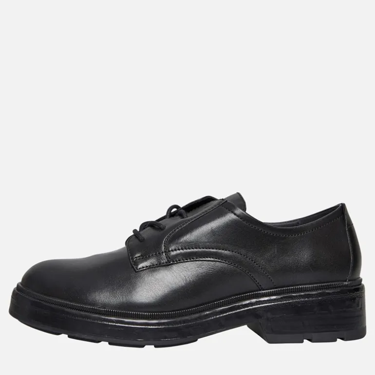 Dame Swelen Chunky Oxford Sko Sort