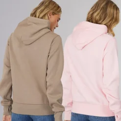 Dame To Pak Hættetrøjer Lys Pink Mørk Taupe