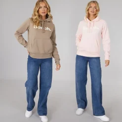 Dame To Pak Hættetrøjer Lys Pink Mørk Taupe