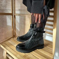 Dame Vest Mig Gæst Støvler 0011 Sort Lak