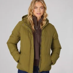 Dame Willah Kort Dunjakke Mørk Oliven