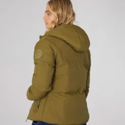 Dame Willah Kort Dunjakke Mørk Oliven