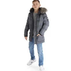 Drenge Axel Paddet Parka Stålgrå