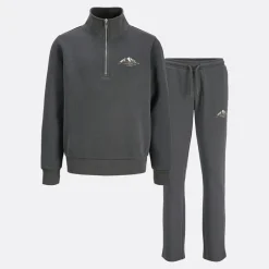 Drenge bjerg sweatshirt kvart lynlås træningsdragt asfalt