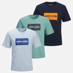 Drenge Cole Tre Pak T Shirts Navy Blazer