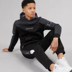 Drenge Farveblok Træningsdragt Mørk Charcoal Marl /​ Sort