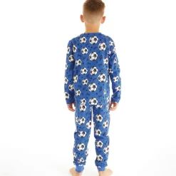 Drenge Fodbold Pyjamasæt Klassisk Blå