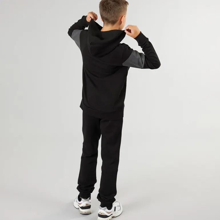 Drenge Lakewood Hættetrøje Og Joggingbukser Træningsdragt Sort/Mørk Grå Marl Panel