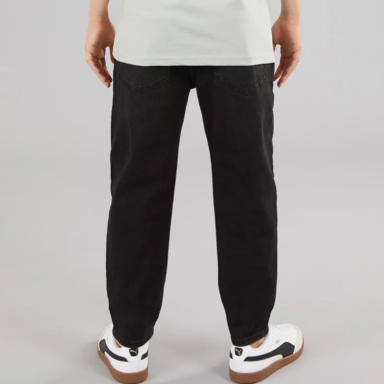 Drenge lige jeans sort vasket