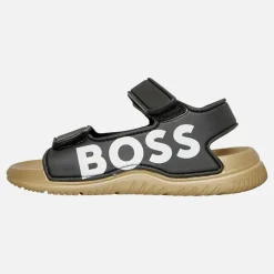 Drenge Logo Velcro Rem Sandaler Sort