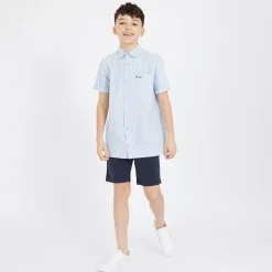 Drenge Lomous skjorte og chino shorts sæt blå og hvid stribet/​navy Blue & White Stripe /​ Navy