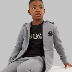 Drenge lynlås hættetrøje Heather Grey