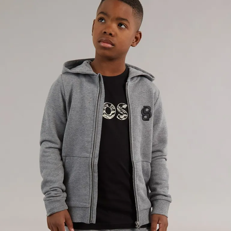 Drenge lynlås hættetrøje Heather Grey