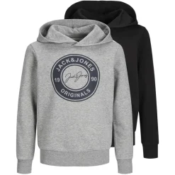 Drenge Thomas To-Pak Hoodies Lysegrå Melange/​Sort