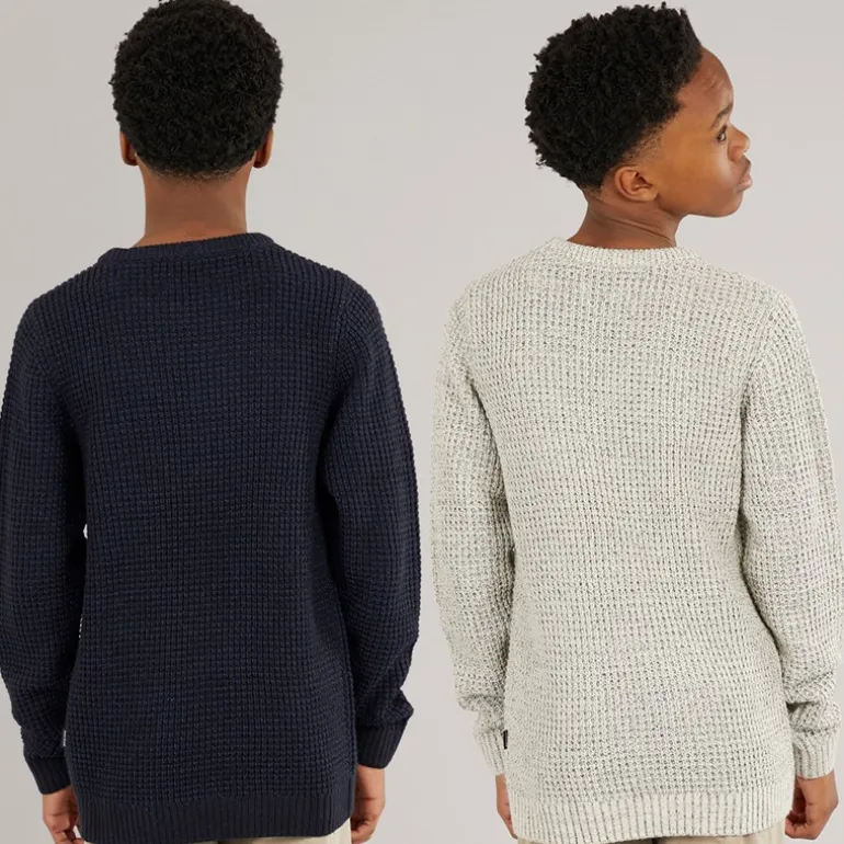 Drenge To Pak Strik Crew Neck Jumpere Moonbean / Sky Captain