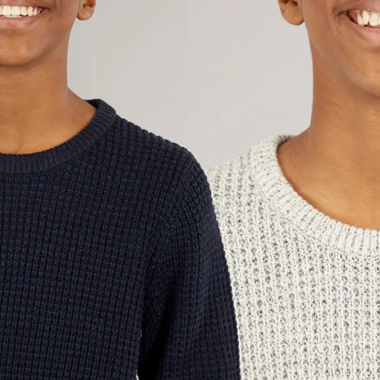 Drenge To Pak Strik Crew Neck Jumpere Moonbean / Sky Captain