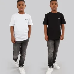 Drenge to pak t shirts sort hvid Black White