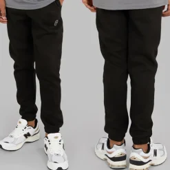 Drenge Tre Dele Hættetrøje T-shirt Og Joggingbukser Sæt Sort/Koksgrå