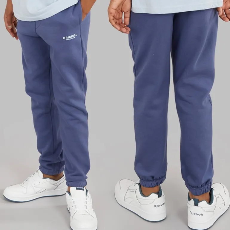 Drenge Tre Delt Hoodie Sweatshirt T-Shirt Og Joggingbukser Sæt Denim Blå/Is Blå