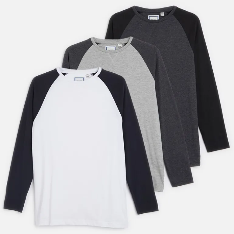 Drenge Tre Pakke Raglan T-Shirts Multi