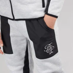 Drenge Træningsdragt med Paneler Lysegråmeleret /​ Sort