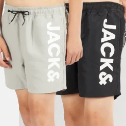 Drengebadebukser Aruba To Pak Sort/​Grå