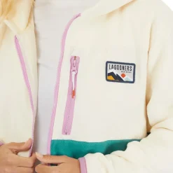 Fleece med lynlås til kvinder Ecru/​Teal