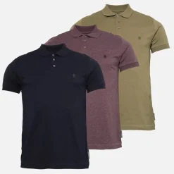 Herre 3 pak jersey polo skjorter Multi 6 - Marine/​Chateaux Melange/​Khaki
