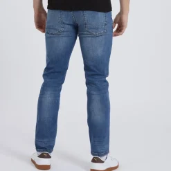 Herre Afslappede Tapede Jeans Lyseblå