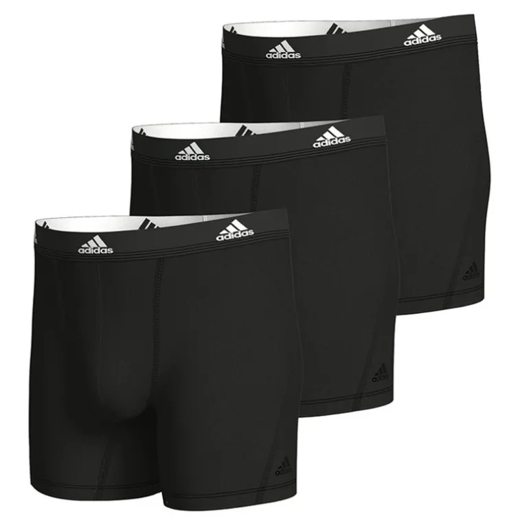 Herre Aktiv Flex Bomuld Tre Pak Boksershorts Sort