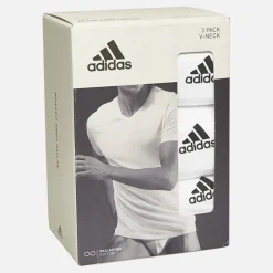 Herre Aktiv Kerne Bomuld Tre Pak V-Hals T-shirts Hvid