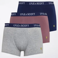 Herre Barclay Tre Pak Underbukser Flint/​Grå Melange/​Marineblå