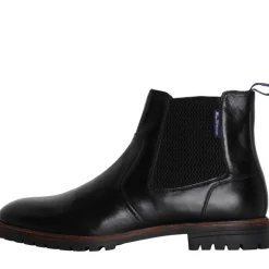 Herre Baron Læder Chelsea Støvler Sort