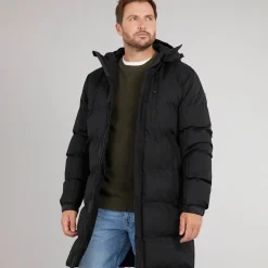 Herre Belvoir Vandtæt Foret Lang Jakke Sort