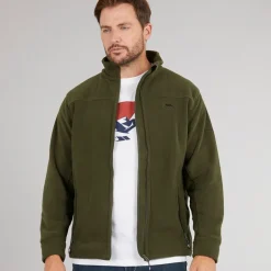 Herre Bernal Fuld Lynlås Fleece Jakke Mørk Vinstok