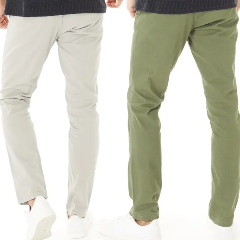 Herre Bolton Dean AKM Chino Bukser 2-pak Ghost Grå/Oliven Nat