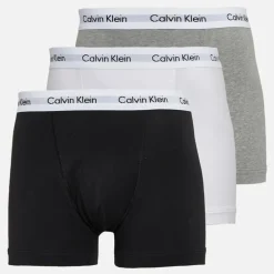 Herre Bomuld Stretch Tre Pak Boxer Trusser Sort/​Grey Heather/​Hvid