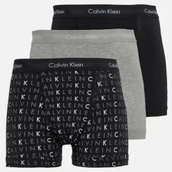 Herre Bomuld Stretch Tre Pak Boxer Trusser Sort/​Grey Heather/​Subdued Logo