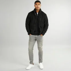 Herre Borg Fleece med Høj Hals Sort