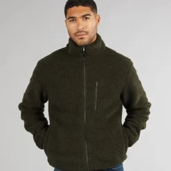 Herre Borg Fleece med tragthals Khaki